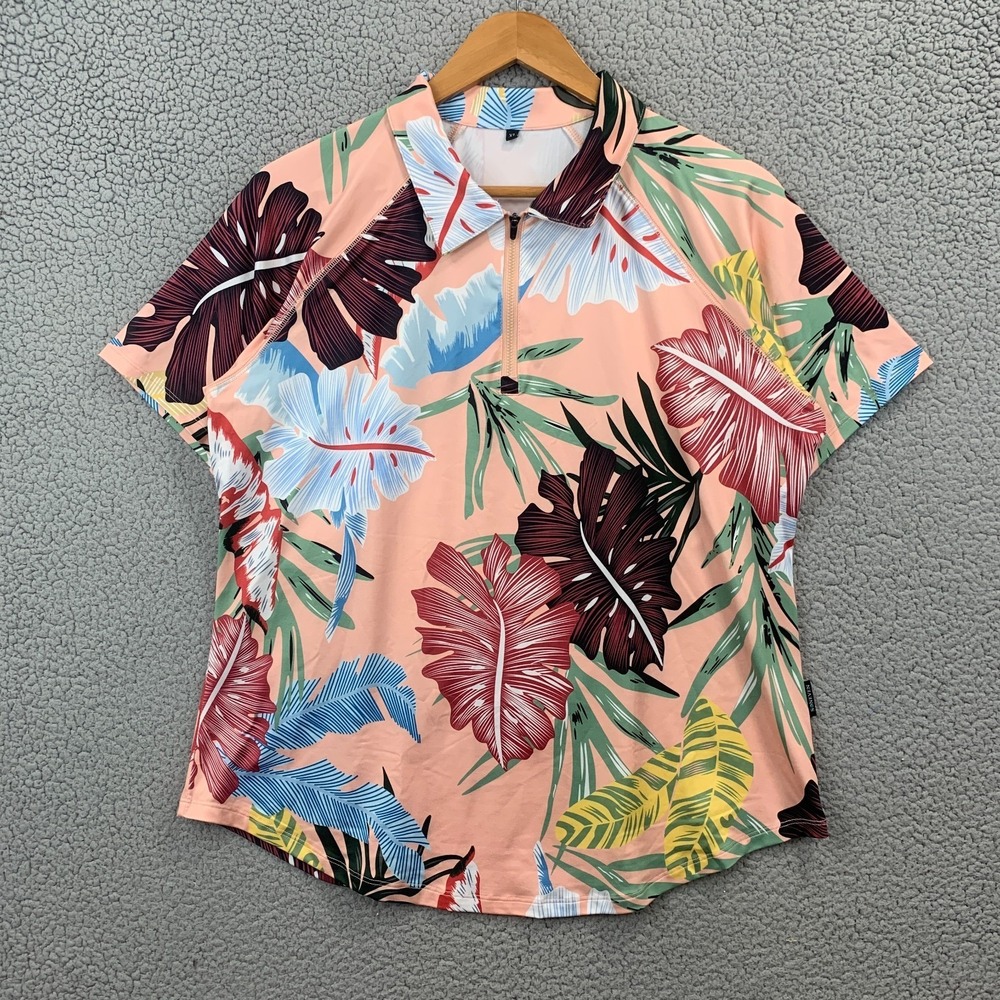 Soneven Golf Polo Womens XL Zip Floral